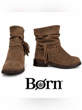 Born "Cross" brown Distressed suede ankle Boots